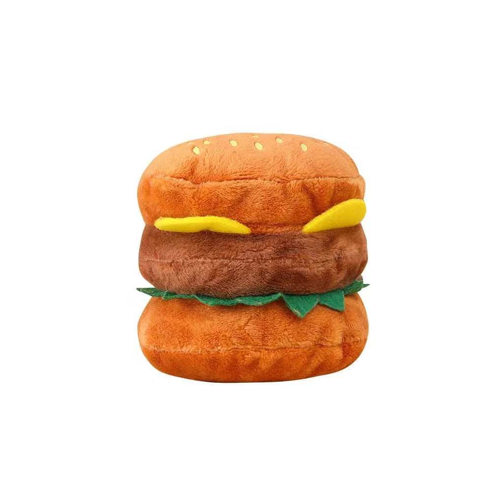 French fries+hamburger combo pet plush toy
