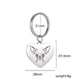 Pet Dog Heart Keychain Puppy Corgi Chihuahua French Bulldog Sheepdog for Woman Men Kid Child Stainless Steel Key Chain Ring