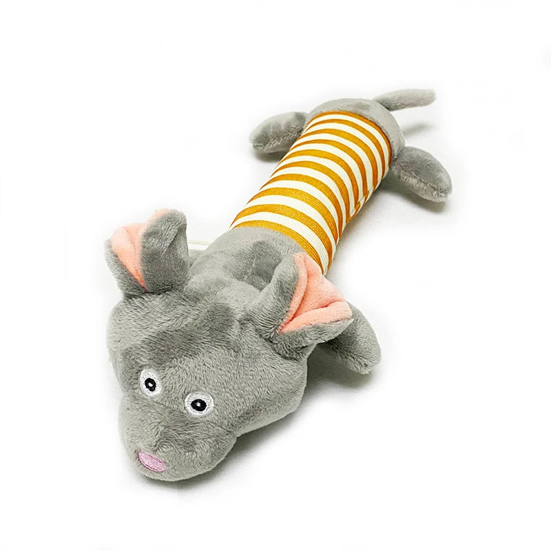 Cute Plush Squeak Cat Dog Toys Chewing Stuffed Toys for Small Breeds Dogs Pet Molar Soft Fleece Toy Suitable for French Bulldog