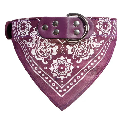 Adjustable Dog Bandana Leather Printed Soft Collar For Dog Pet Supplies Cat Scarf Collar For Chihuahua Puppy Pet Neckerchief
