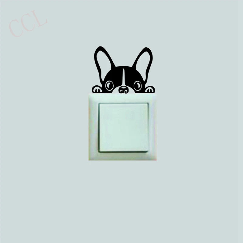 French BULLDOG Light Switch Sticker , Pegatina Sticker BULLDOG FRANCES Vinilo Wall Decal