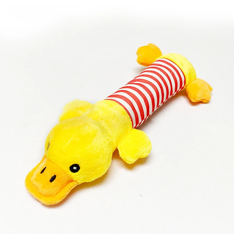 Cute Plush Squeak Cat Dog Toys Chewing Stuffed Toys for Small Breeds Dogs Pet Molar Soft Fleece Toy Suitable for French Bulldog