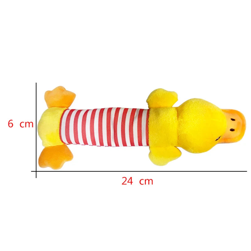 Cute Plush Squeak Cat Dog Toys Chewing Stuffed Toys for Small Breeds Dogs Pet Molar Soft Fleece Toy Suitable for French Bulldog