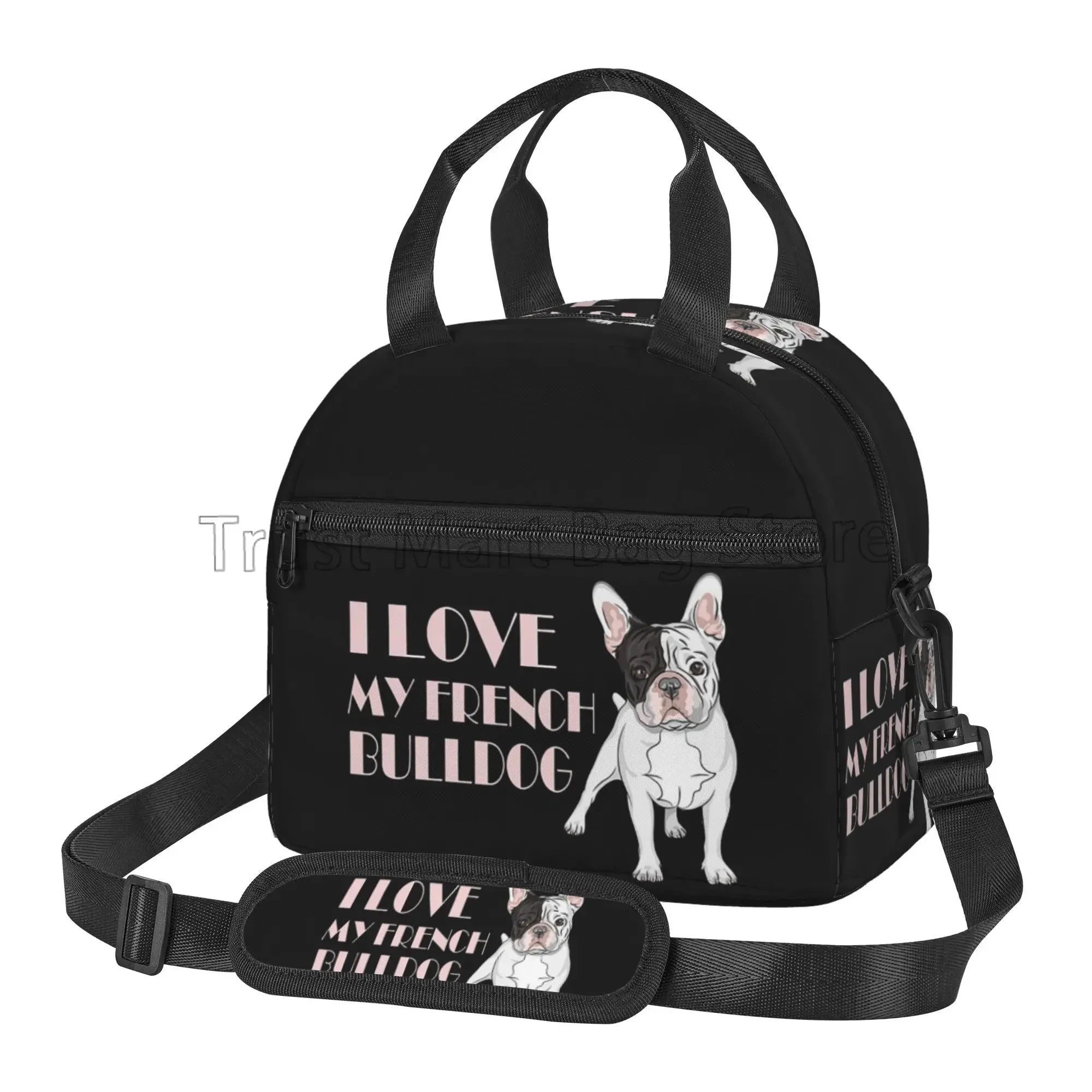 French Bulldog Art Thermal Lunch Bag Funny Bento Tote Bags for Adults Kids Portable Insulated Lunch Box for Picnic Work School