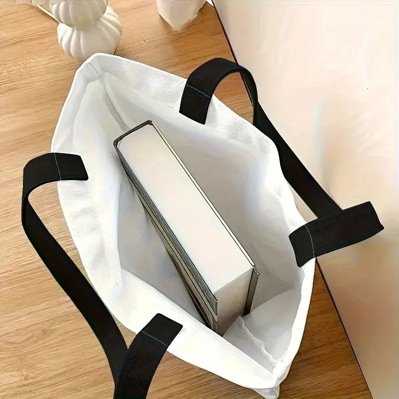 New French Bulldog Printed Double-sided Printed Handbag, Casual High-capacity Shopping Bag, Multifunctional Shoulder Bag