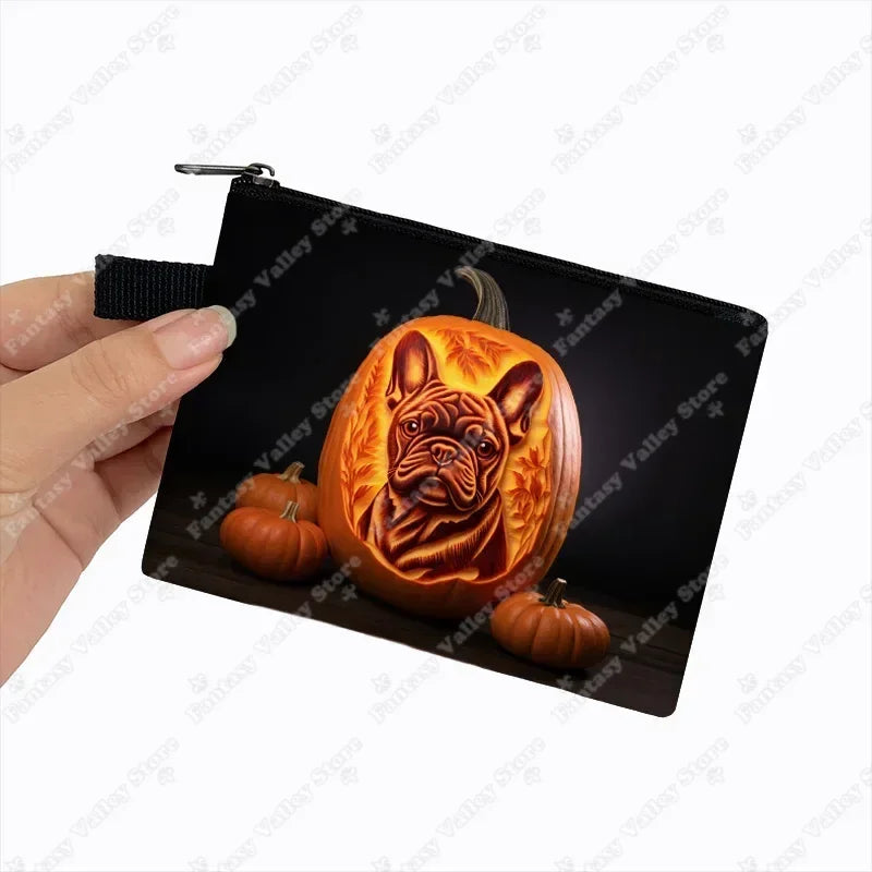 Cute French Bulldog Print Coin Purse Women money bags colorful peeking dogs small wallet Mini Purse ID Credit Card Holder gift