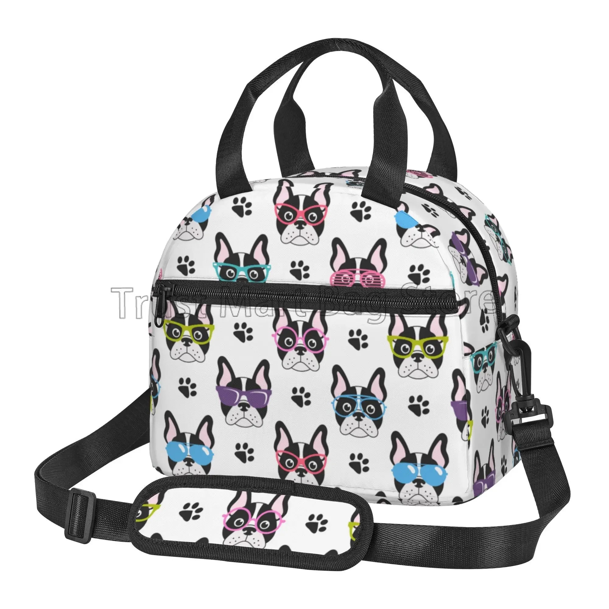French Bulldog Art Thermal Lunch Bag Funny Bento Tote Bags for Adults Kids Portable Insulated Lunch Box for Picnic Work School