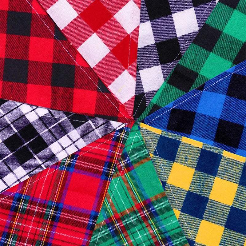Classic Red Black Plaid Pet Dog Bandana Cat Puppy Pet Dog Accessories Pet Neckerchief Scarf Dog Saliva Towel
