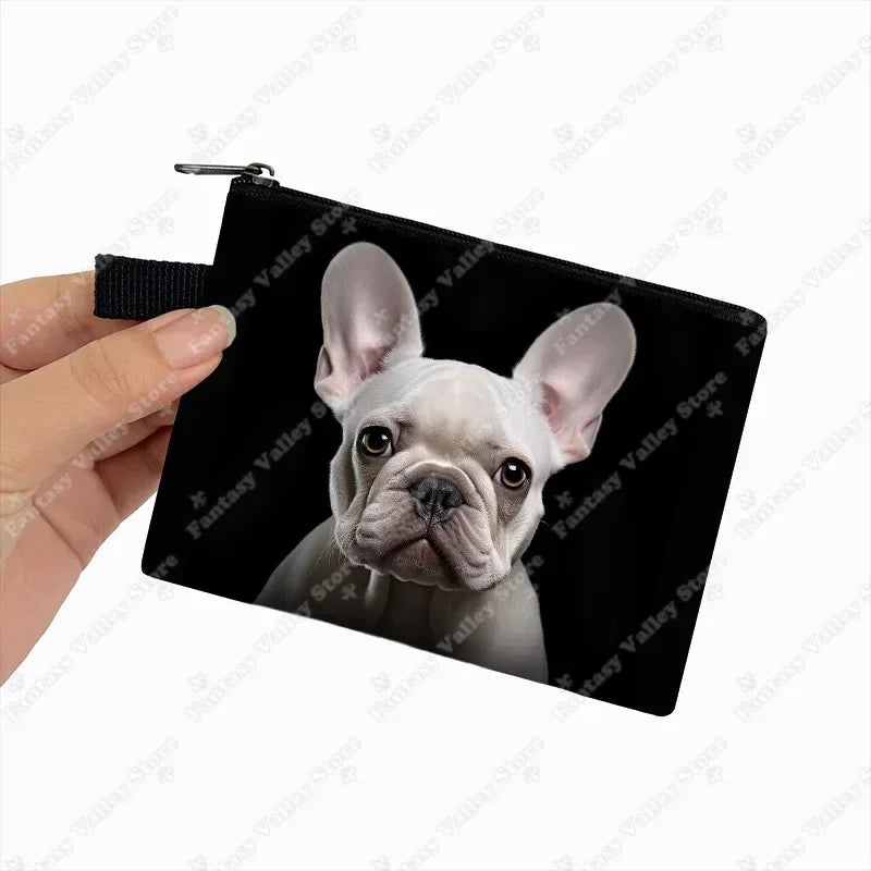 Cute French Bulldog Print Coin Purse Women money bags colorful peeking dogs small wallet Mini Purse ID Credit Card Holder gift