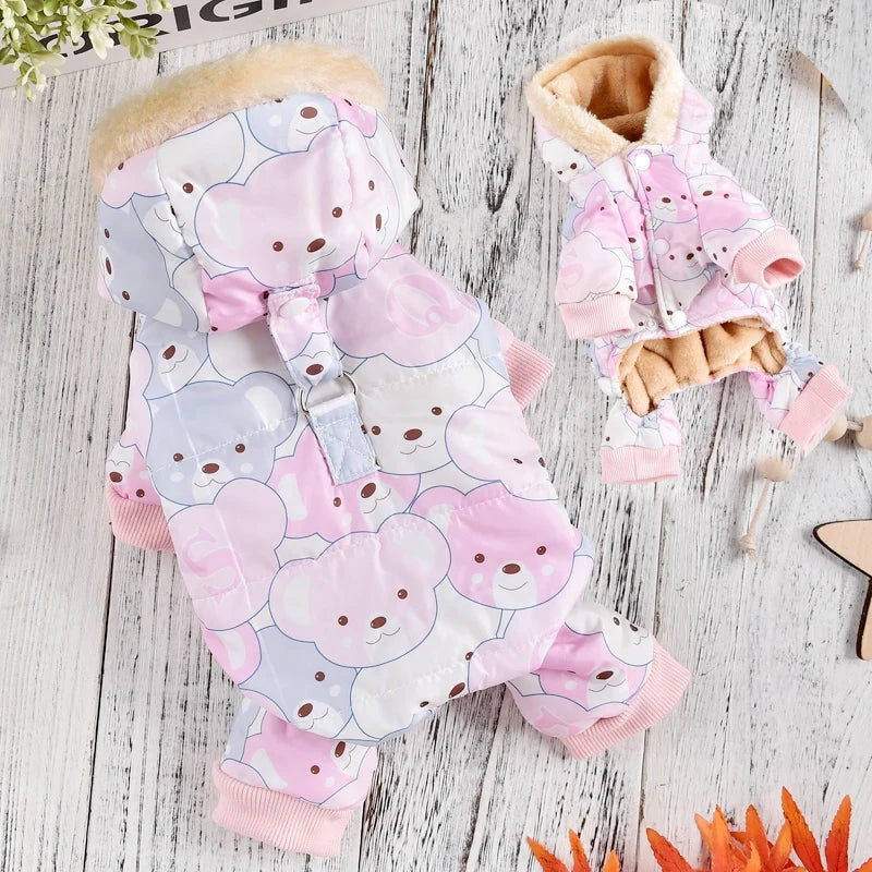 New French Bulldog Costumes For Dog Winter Warm Snow Down Jacket Coat For Puppies Small Medium Animal Pugs Pet Cat Clothes Goods