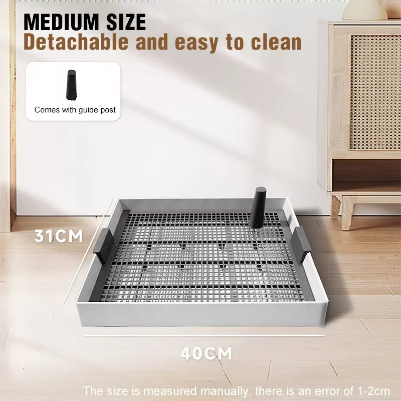 Flat Dog Potty Tray for Small & Medium-Sized Dogs - Pee Pad Fixation Flushable Anti-Stepping Mess Special for Teddy & Pomeran