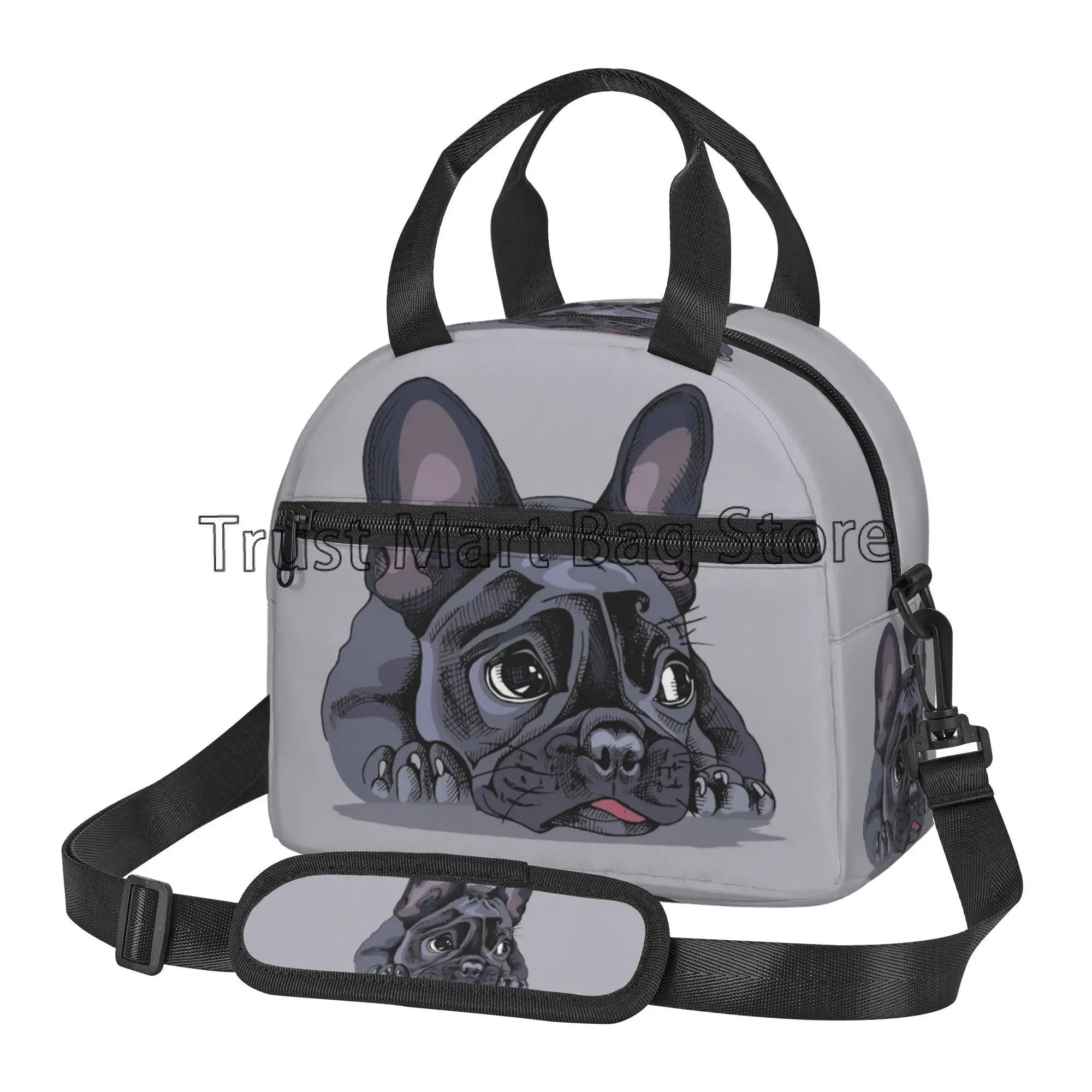 French Bulldog Art Thermal Lunch Bag Funny Bento Tote Bags for Adults Kids Portable Insulated Lunch Box for Picnic Work School