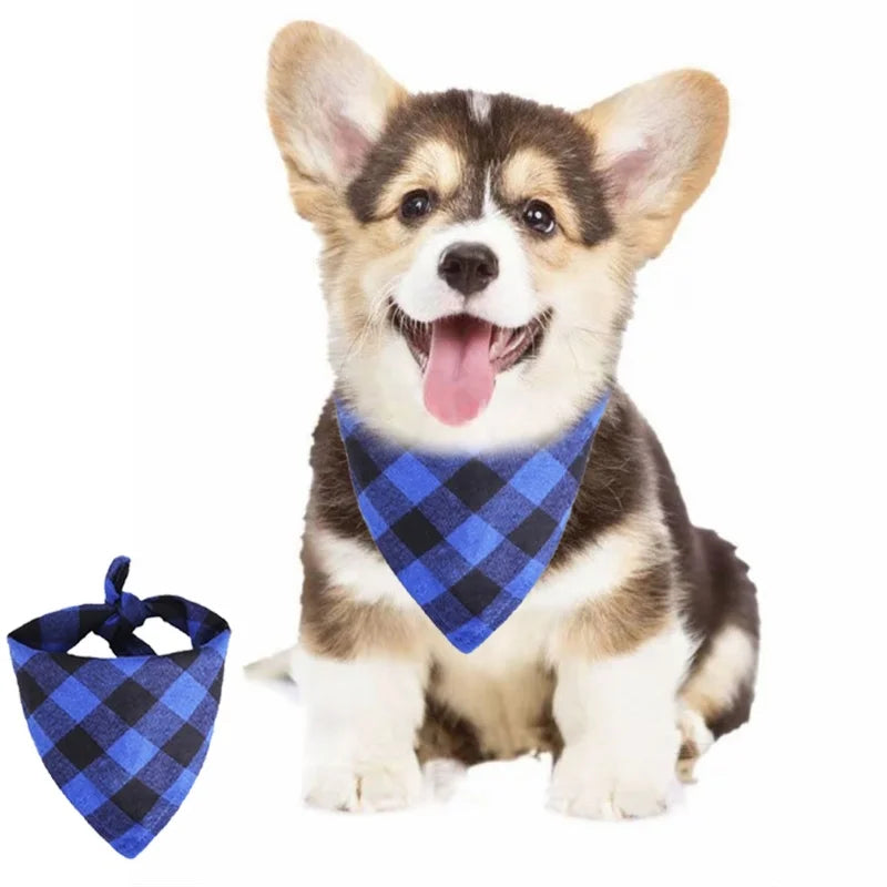 Classic Red Black Plaid Pet Dog Bandana Cat Puppy Pet Dog Accessories Pet Neckerchief Scarf Dog Saliva Towel