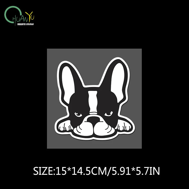 French Bulldog puppy personality decoration sticker; motorcycle scratch cover; funny creative car reflective waterproof sticker.