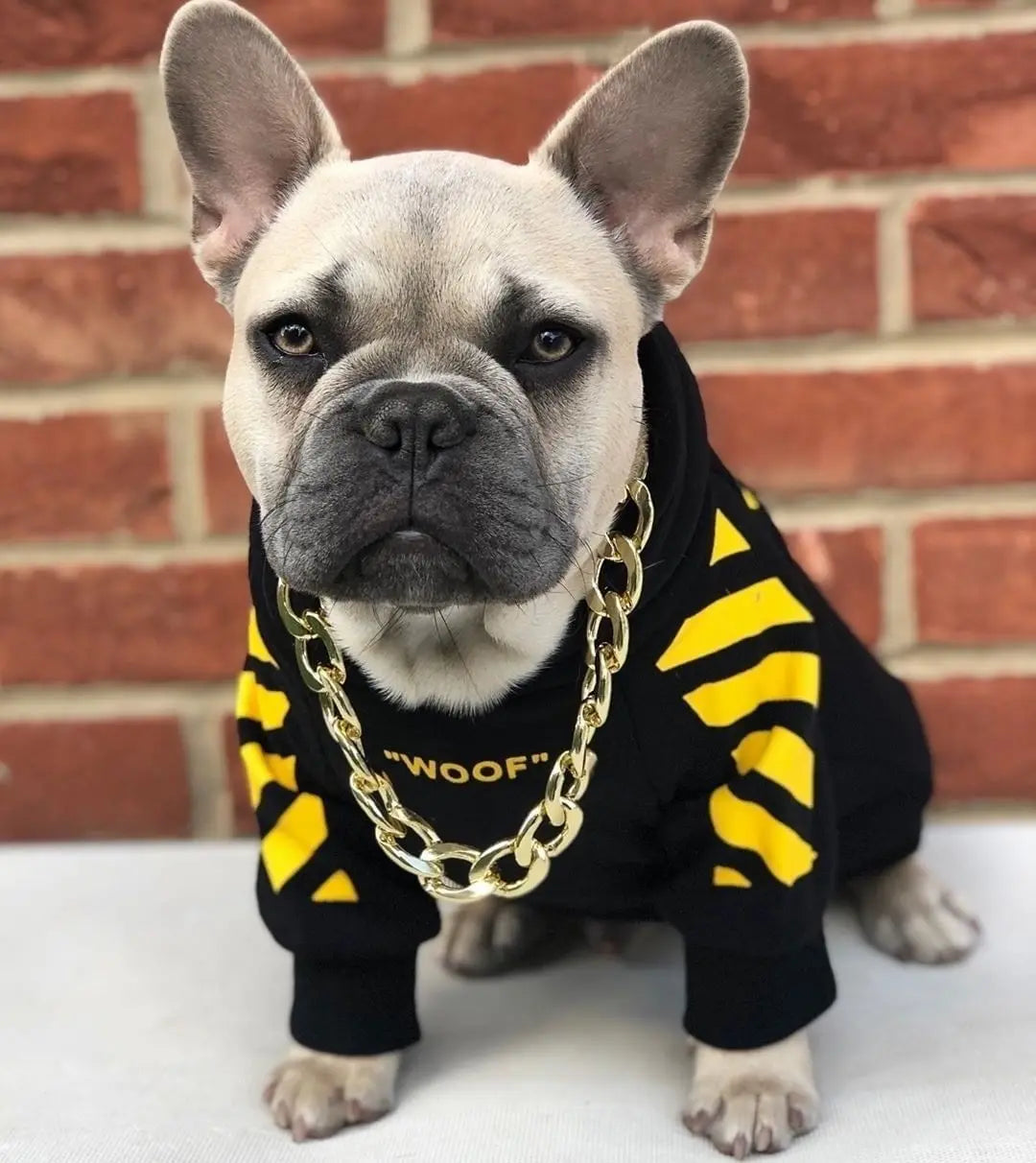 Pet Dog Clothes for French Bulldog Adidog Stripe Pattern Dogs Hoodie Clothes Jacket for French Bulldog