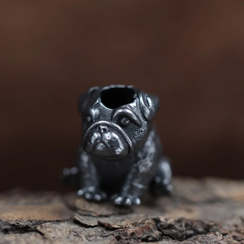 French Bulldog Brass Knife Beads EDC DIY Paracord Woven Bracelets Lanyard Pendants Accessories Outdoor Tool Hangings Jewelry