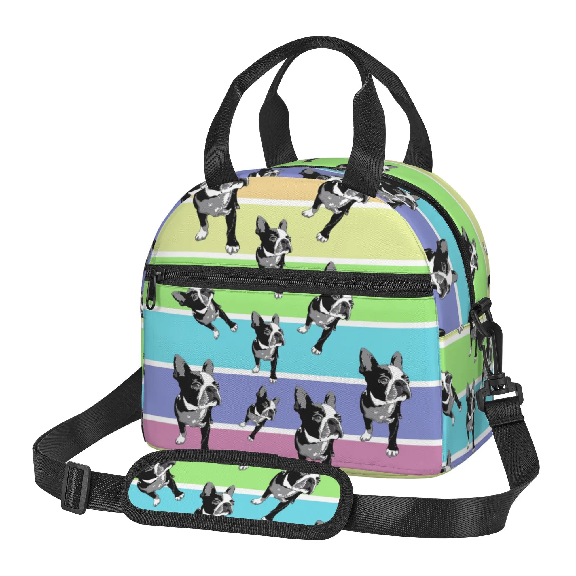 French Bulldog Art Thermal Lunch Bag Funny Bento Tote Bags for Adults Kids Portable Insulated Lunch Box for Picnic Work School