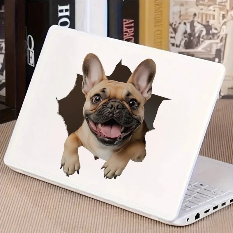 Cute French Bulldog Sticker, Water-proof Home Wall Decal, Used for Wall, Bathroom, Cabinet, Door,Toilet, Car, Laptop