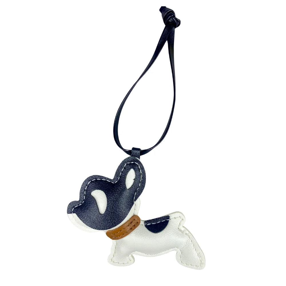 Adorable Leather French Bulldog Puppy Keychain-Cute Multi-Color Collar Strap, Bag Charm for Purse, Backpack, Makeup Bag-PU Leath