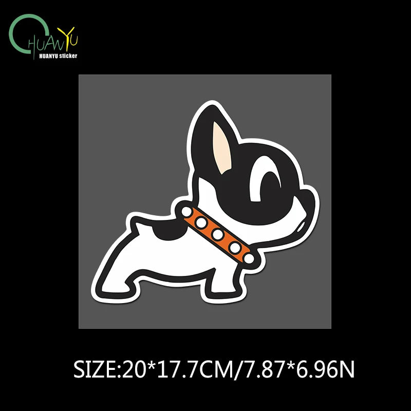 French Bulldog puppy personality decoration sticker; motorcycle scratch cover; funny creative car reflective waterproof sticker.