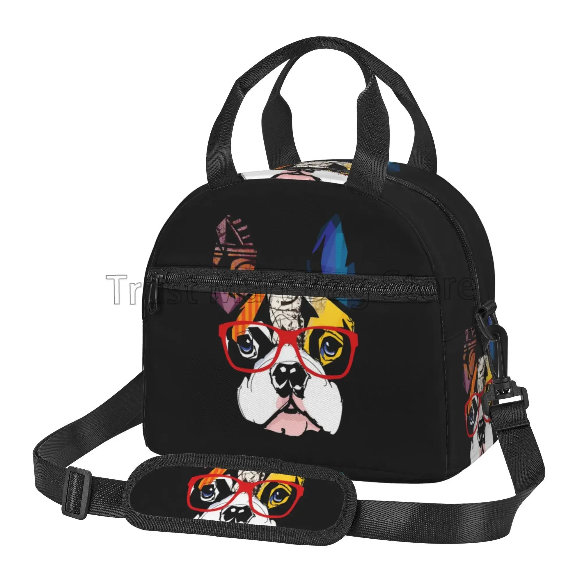French Bulldog Art Thermal Lunch Bag Funny Bento Tote Bags for Adults Kids Portable Insulated Lunch Box for Picnic Work School