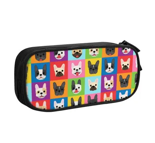 French Bulldog Frenchie Dog Pencil Case Lovely Pet Animal Pen Holder Bag Student Big Capacity Office Gifts Pencilcases