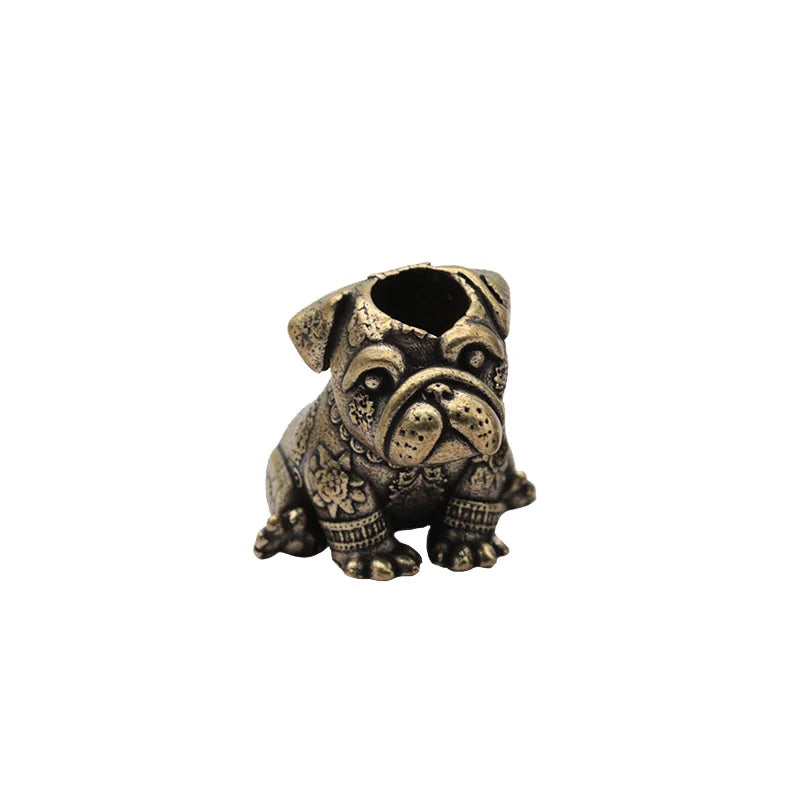 French Bulldog Brass Knife Beads EDC DIY Paracord Woven Bracelets Lanyard Pendants Accessories Outdoor Tool Hangings Jewelry
