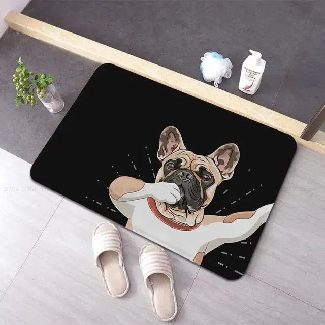 French Bulldogs Entrance Doormat Home Decoration Non-slip Bedroom Floor Mat Balcony Long Rugs Living Room Carpet