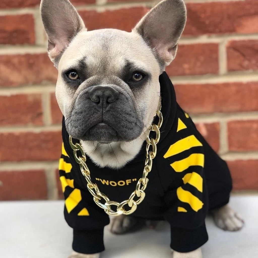 Pet Dog Clothes for French Bulldog Adidog Stripe Pattern Dogs Hoodie Clothes Jacket for French Bulldog