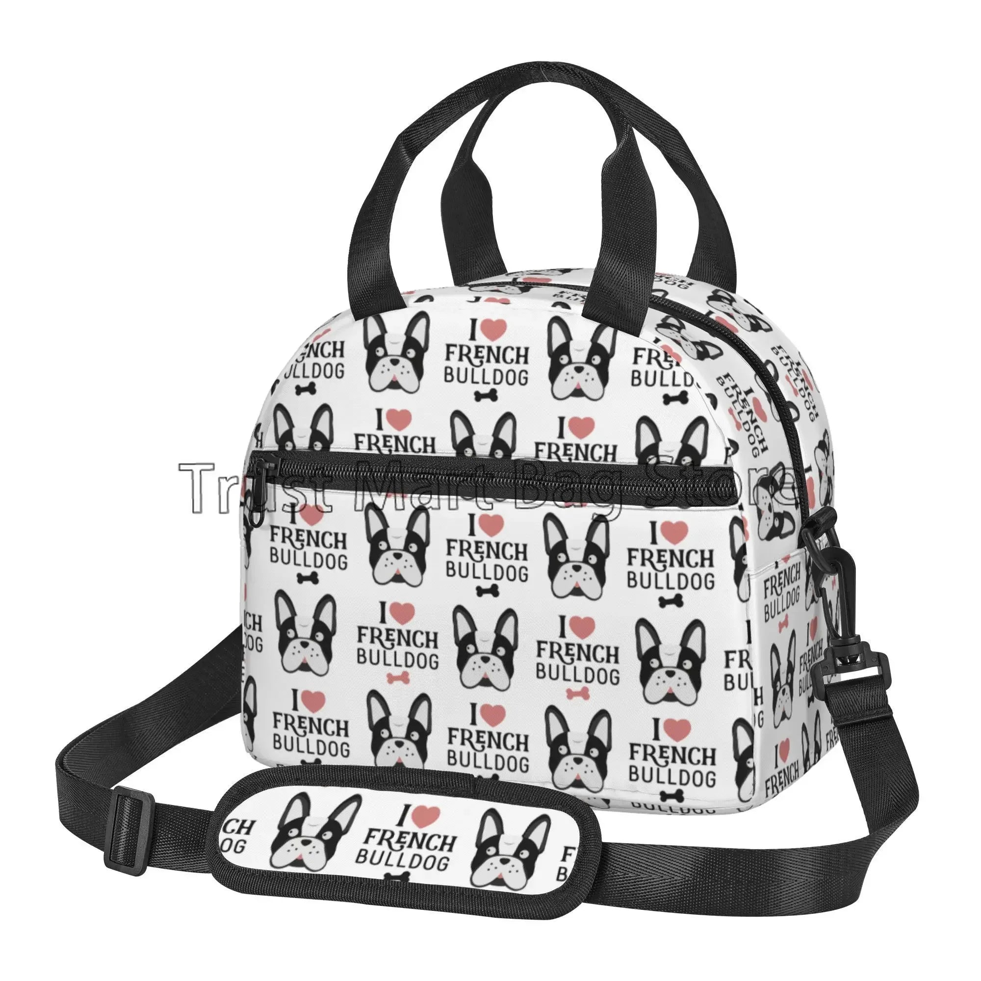 French Bulldog Art Thermal Lunch Bag Funny Bento Tote Bags for Adults Kids Portable Insulated Lunch Box for Picnic Work School