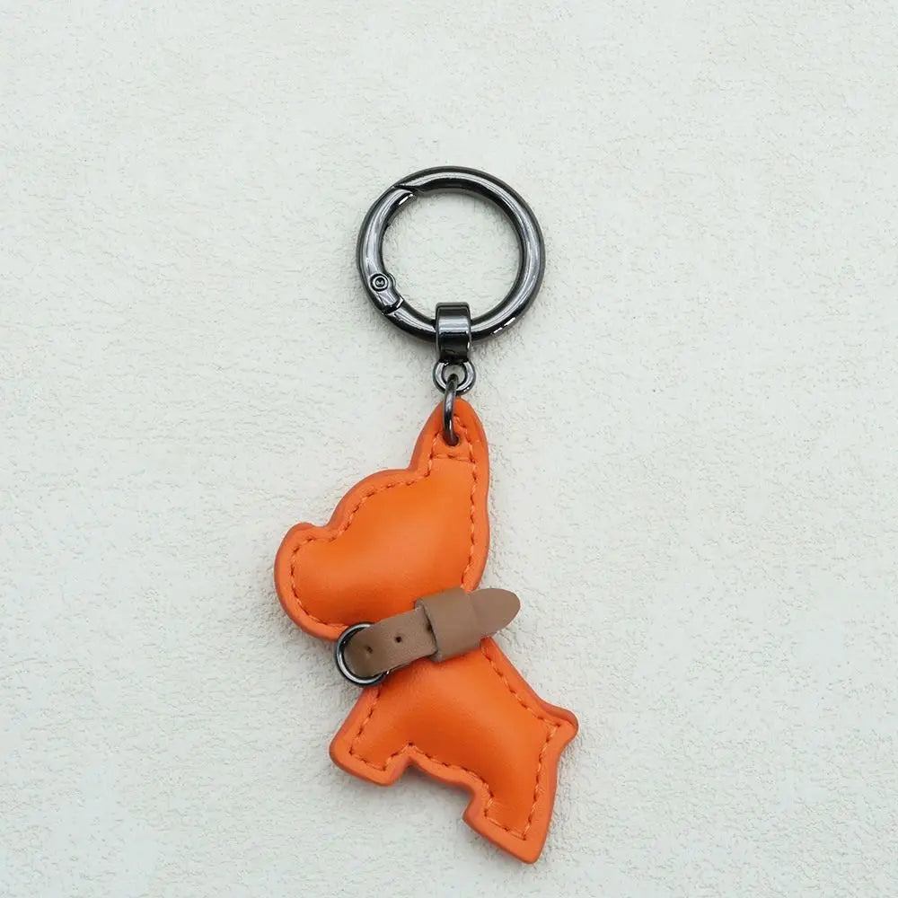 French Bulldog Keychain Cute Puppy Animal Dog PU Leather Dog Hanger Fashion Cartoon Bulldog Bag Pendant Backpack Decoration