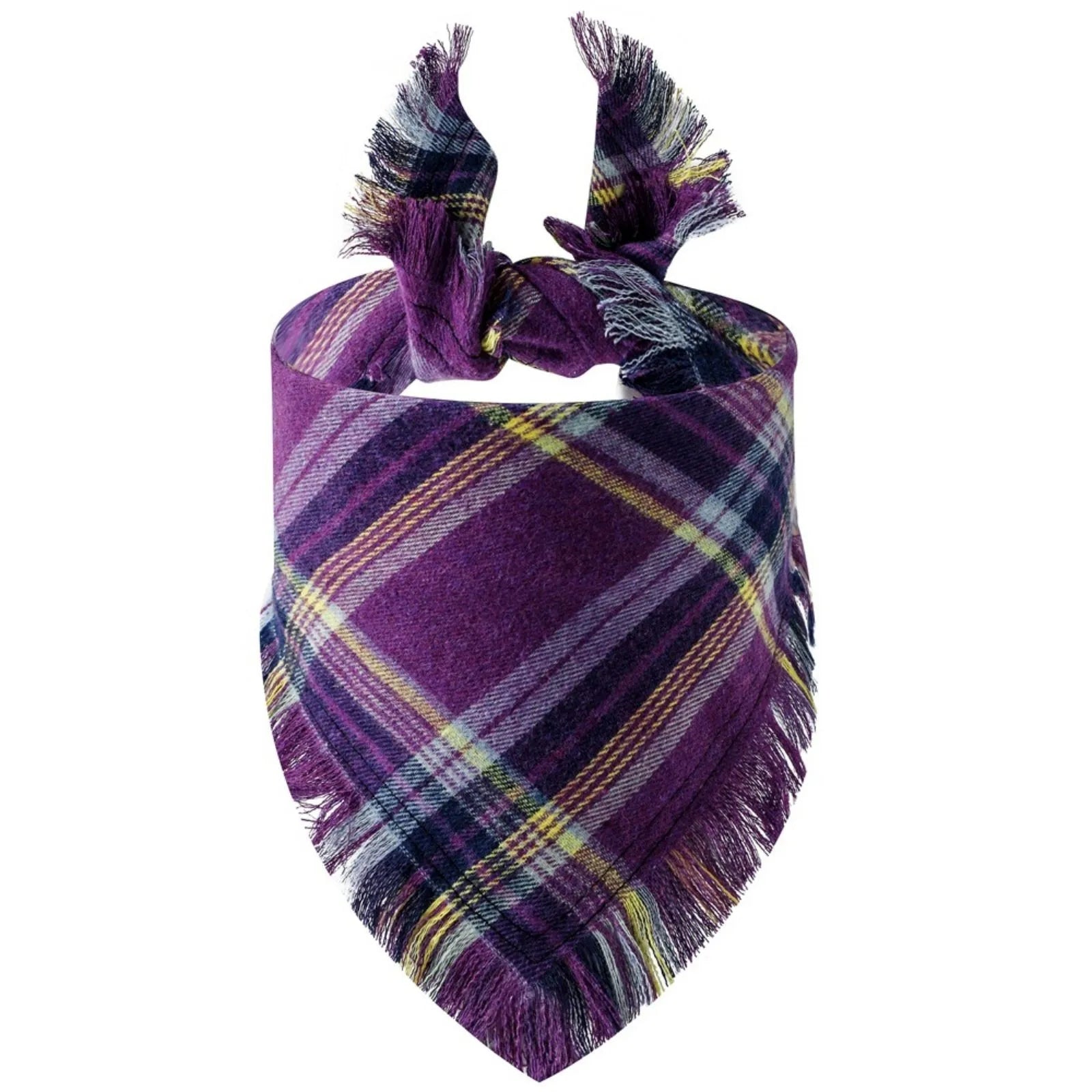 Plaid Tassel Dog Bandana Pet Triangular Scarf Pet Dog Cat Scarf Dog Supplies Photo Prop Stuff Bib Cat Puppy Accessories