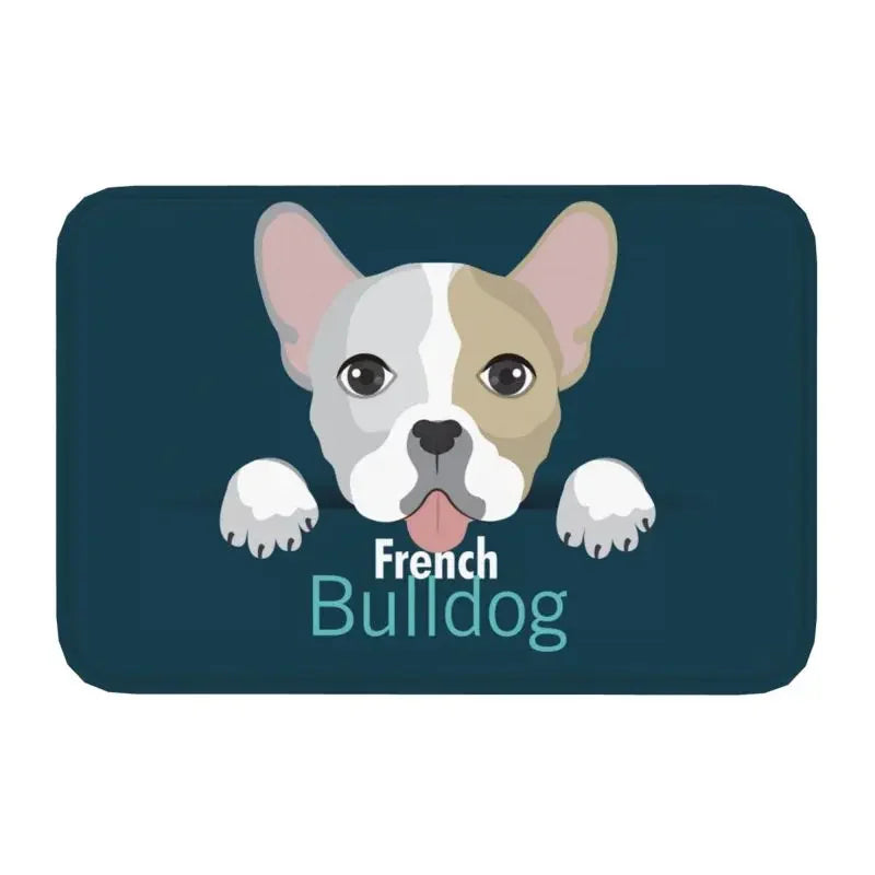 French Bulldog Door Mat with "NOPE" Funny Pattern Non-slip Entrance Rug for Home Decor Dog Lovers Collection