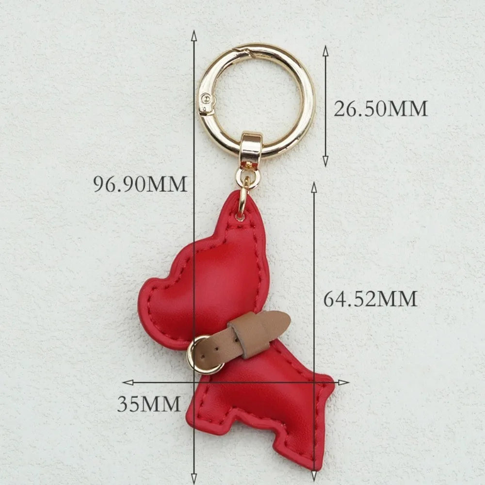 French Bulldog Keychain Cute Puppy Animal Dog PU Leather Dog Hanger Fashion Cartoon Bulldog Bag Pendant Backpack Decoration