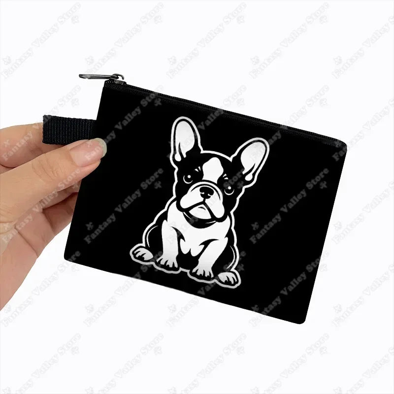 Cute French Bulldog Print Coin Purse Women money bags colorful peeking dogs small wallet Mini Purse ID Credit Card Holder gift