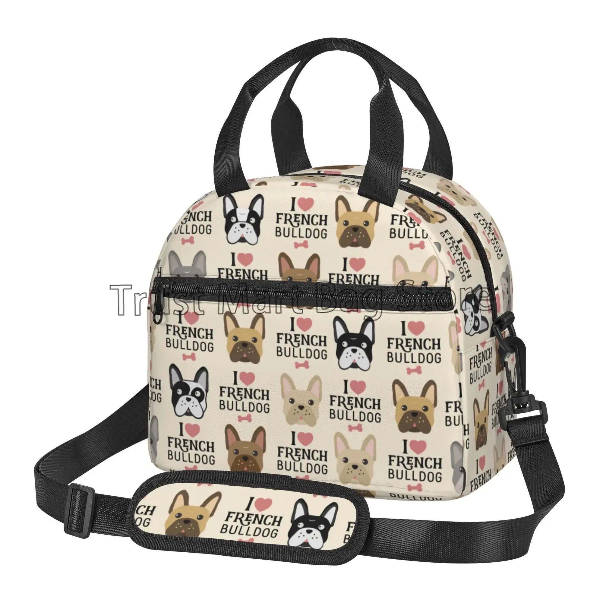 French Bulldog Art Thermal Lunch Bag Funny Bento Tote Bags for Adults Kids Portable Insulated Lunch Box for Picnic Work School