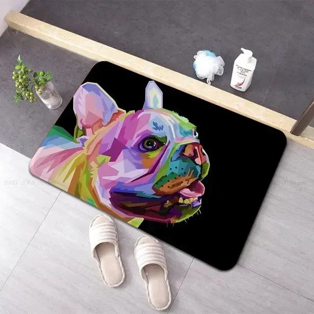 French Bulldogs Entrance Doormat Home Decoration Non-slip Bedroom Floor Mat Balcony Long Rugs Living Room Carpet