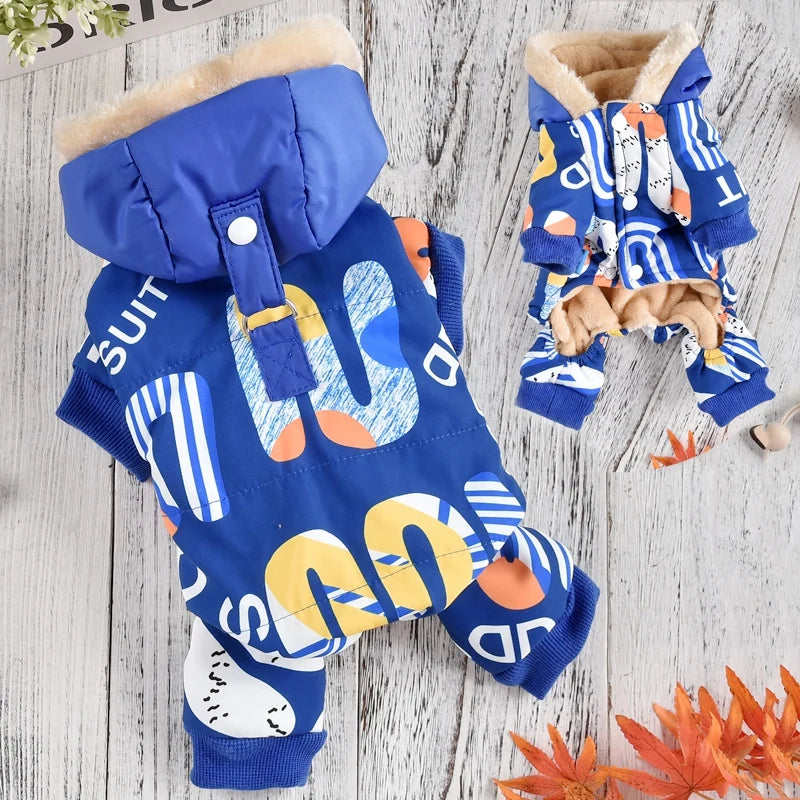 New French Bulldog Costumes For Dog Winter Warm Snow Down Jacket Coat For Puppies Small Medium Animal Pugs Pet Cat Clothes Goods