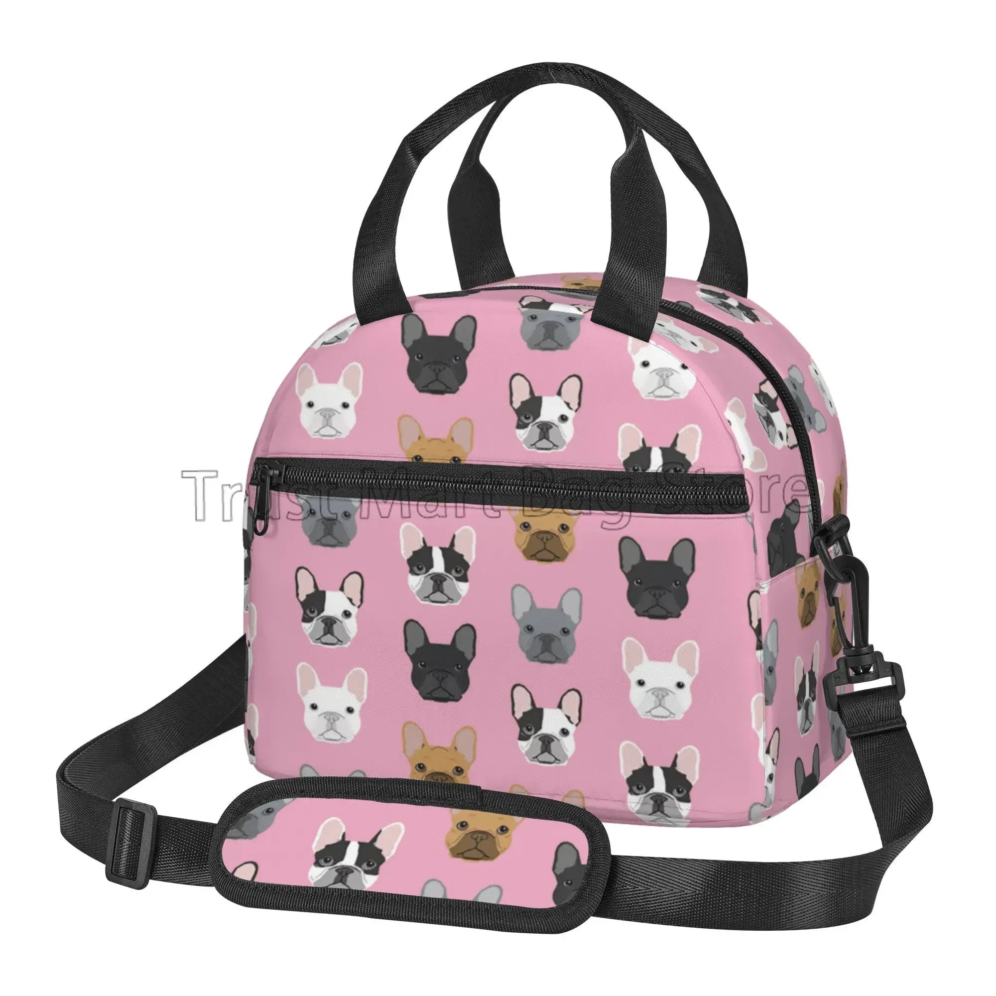 French Bulldog Art Thermal Lunch Bag Funny Bento Tote Bags for Adults Kids Portable Insulated Lunch Box for Picnic Work School