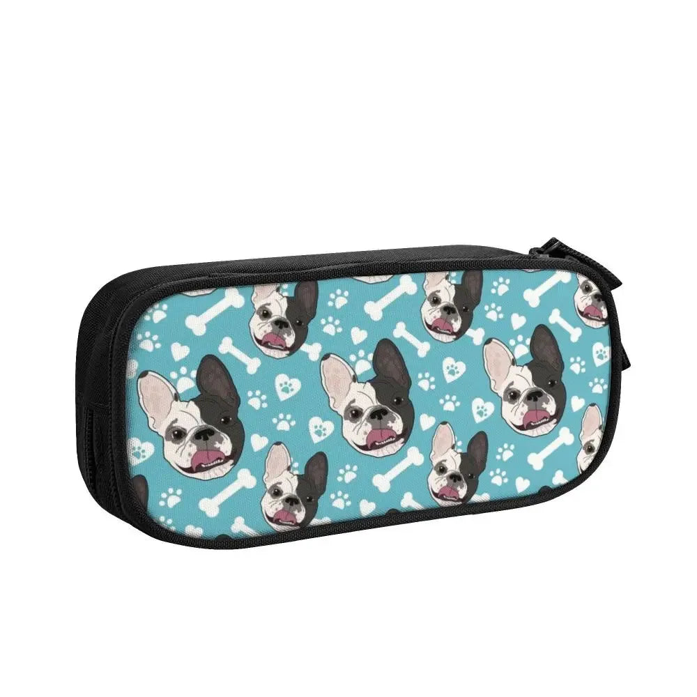 French Bulldog Frenchie Dog Pencil Case Lovely Pet Animal Pen Holder Bag Student Big Capacity Office Gifts Pencilcases