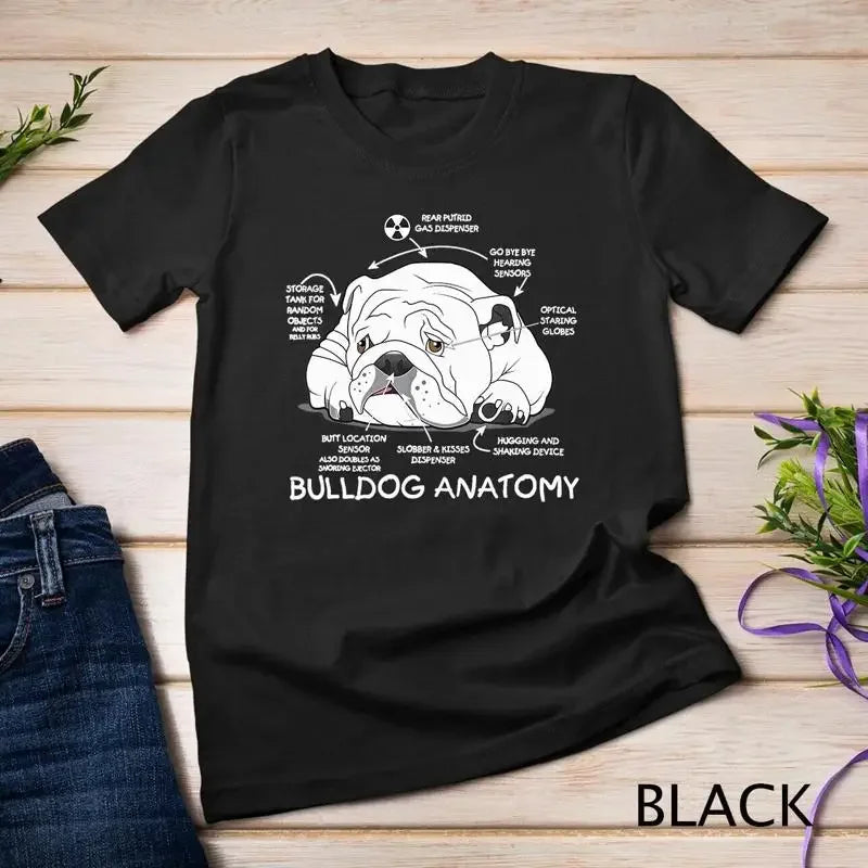 Funny Cute English Bulldog Anatomy Dog Biology Gift Unisex T shirt