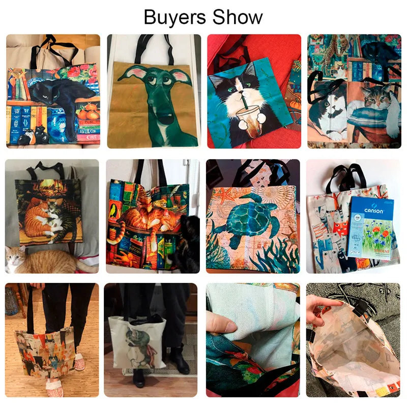 New French Bulldog Printed Double-sided Printed Handbag, Casual High-capacity Shopping Bag, Multifunctional Shoulder Bag