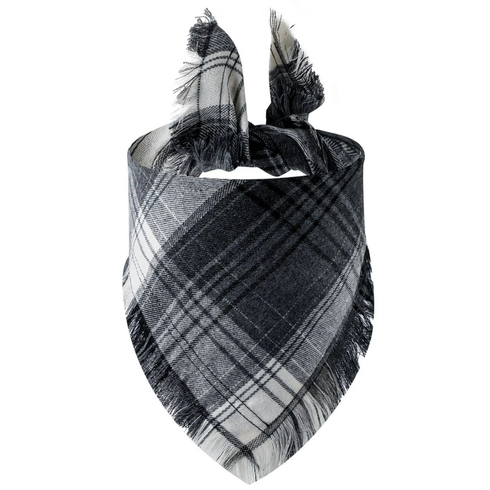 Plaid Tassel Dog Bandana Pet Triangular Scarf Pet Dog Cat Scarf Dog Supplies Photo Prop Stuff Bib Cat Puppy Accessories