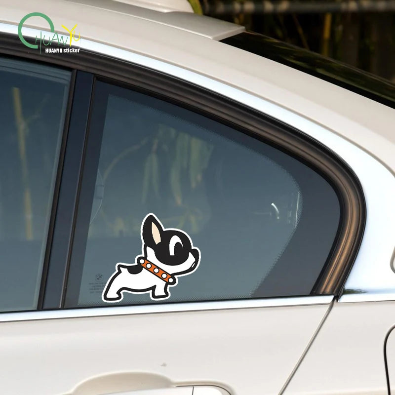 French Bulldog puppy personality decoration sticker; motorcycle scratch cover; funny creative car reflective waterproof sticker.