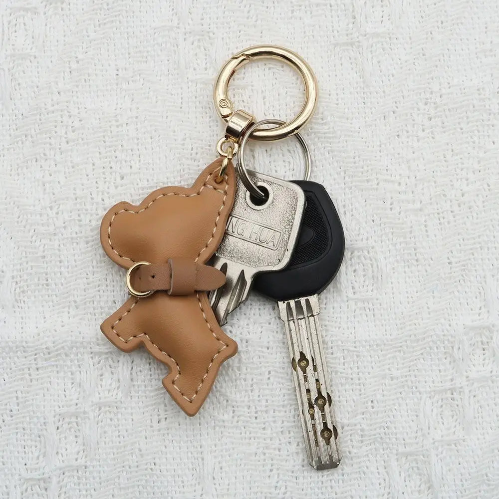French Bulldog Keychain Cute Puppy Animal Dog PU Leather Dog Hanger Fashion Cartoon Bulldog Bag Pendant Backpack Decoration