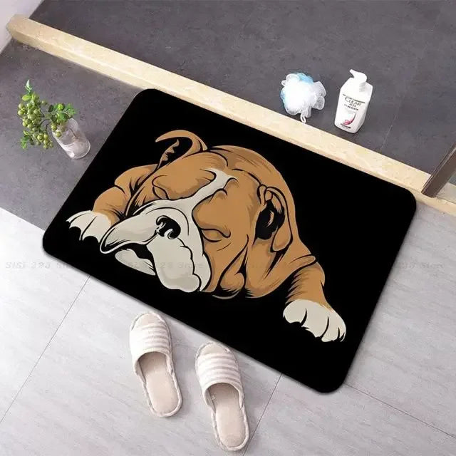 French Bulldogs Entrance Doormat Home Decoration Non-slip Bedroom Floor Mat Balcony Long Rugs Living Room Carpet