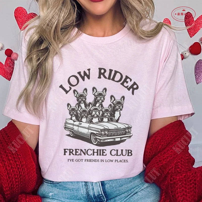 French Bulldog Woman T Shirt Fashion Dog Graphic Tops Summer Short Sleeve Tees Harajuku Streetwear Aesthetic Female Clothing