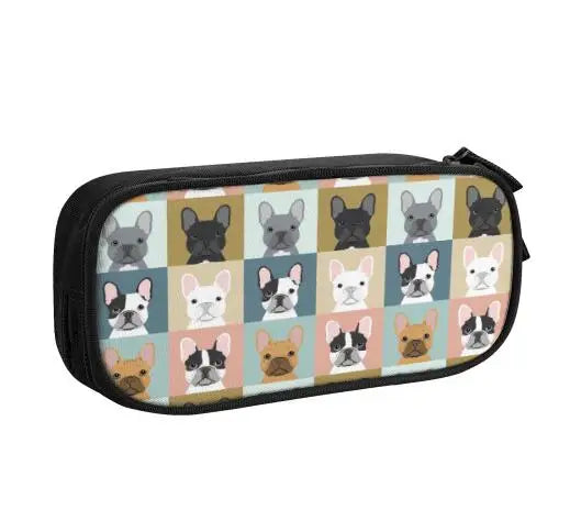 French Bulldog Frenchie Dog Pencil Case Lovely Pet Animal Pen Holder Bag Student Big Capacity Office Gifts Pencilcases