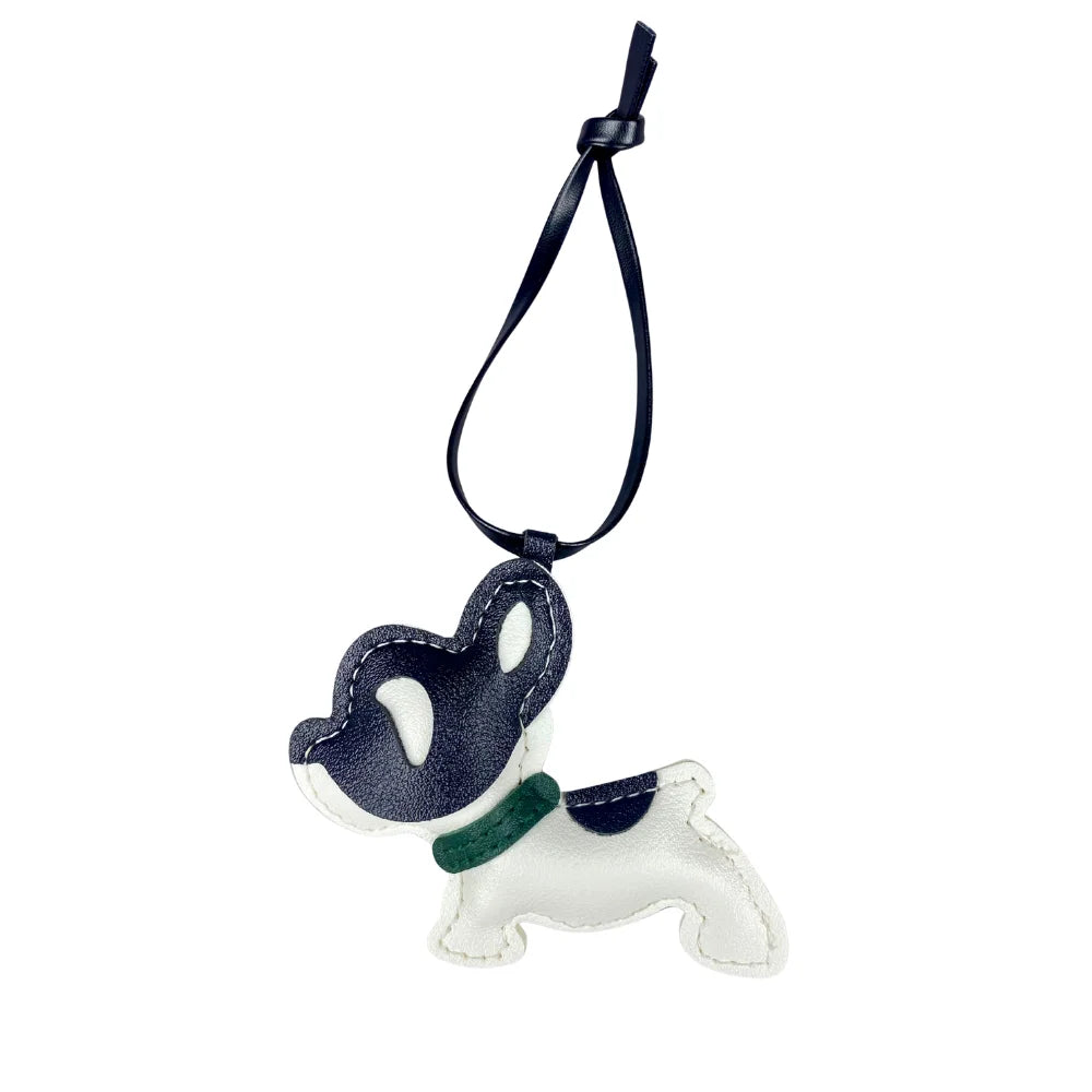Adorable Leather French Bulldog Puppy Keychain-Cute Multi-Color Collar Strap, Bag Charm for Purse, Backpack, Makeup Bag-PU Leath