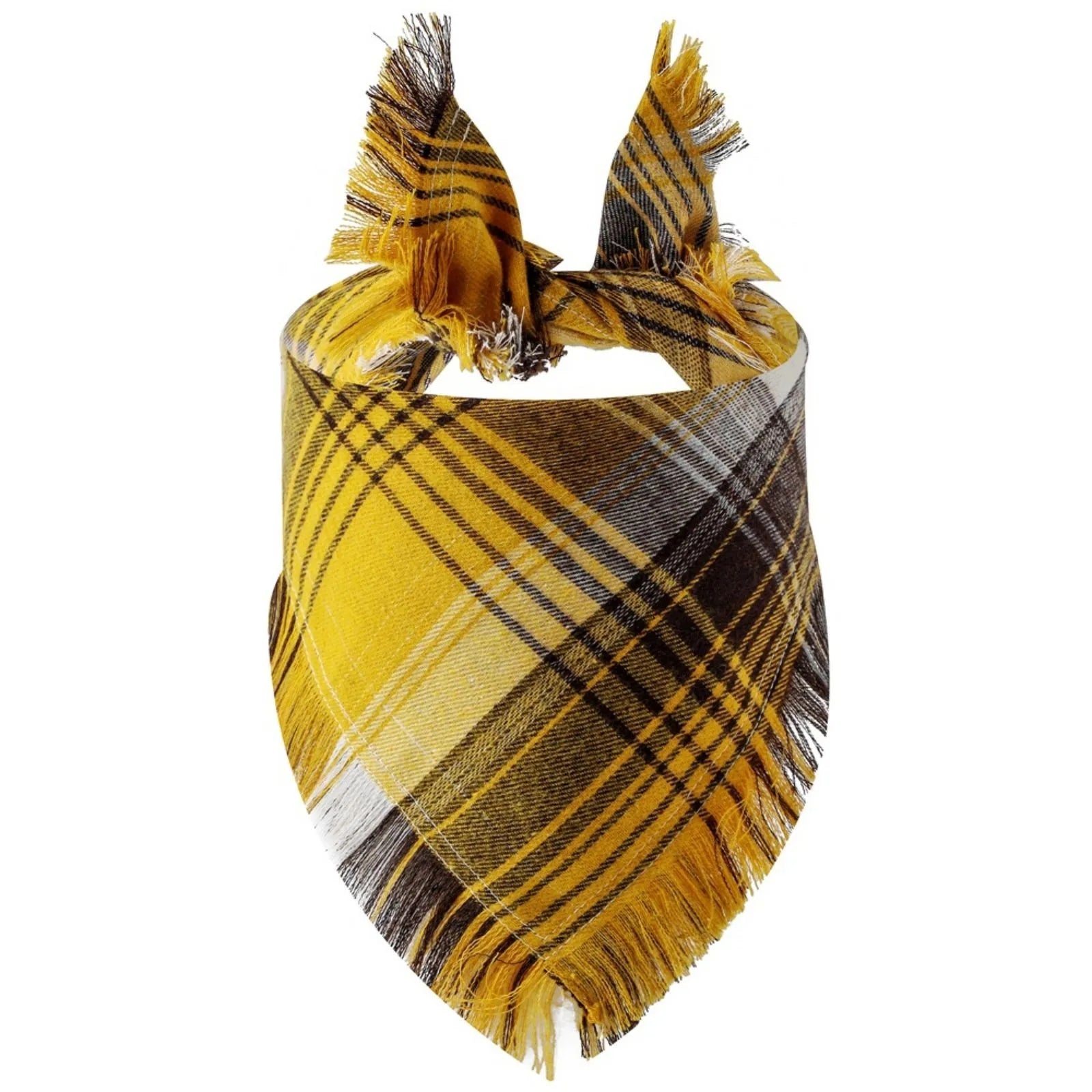 Plaid Tassel Dog Bandana Pet Triangular Scarf Pet Dog Cat Scarf Dog Supplies Photo Prop Stuff Bib Cat Puppy Accessories